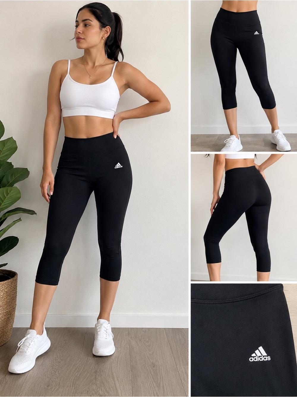 adidas Black Girls' Performance Capri Leggings